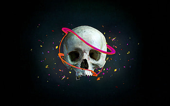 Abstract, Vector, Lines, Skull, Arrows, Confetti HD wallpaper