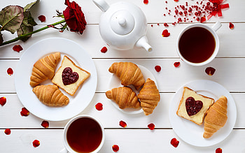 Valentines Day Breakfast, valentines, romance, breakfast, food HD wallpaper