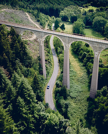 Nature, Trees, Road, Forest, Car, Machine, Bridge HD phone wallpaper
