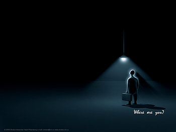 Where Are You?, cg, 3d, dark, light HD wallpaper