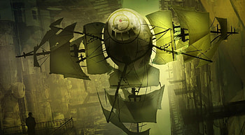 Fantasy, Flight, Sail, Sails, Ship, Another World, Different World HD wallpaper