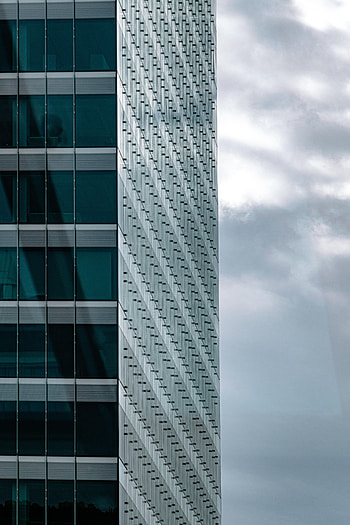 Sky, Architecture, Building, Miscellanea, Miscellaneous, Glass, Facade HD phone wallpaper