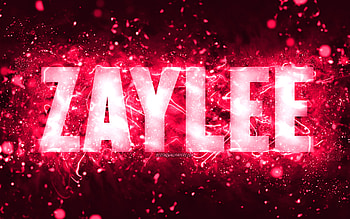 Happy Birtay Zaylee, , pink neon lights, Zaylee name, creative, Zaylee Happy Birtay, Zaylee Birtay, popular american female names, with Zaylee name, Zaylee HD wallpaper