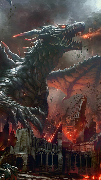 Lightning dragon, CG artwork HD phone wallpaper