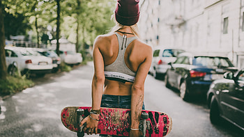 Girl skateboarding, Street style, Urban background, Skater fashion HD wallpaper