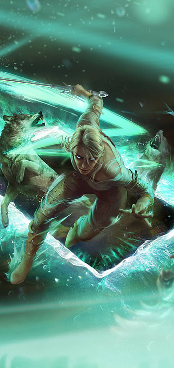 Gwent: The Witcher Card Game, Ciri, Wolves, Note 10 Plus HD phone wallpaper