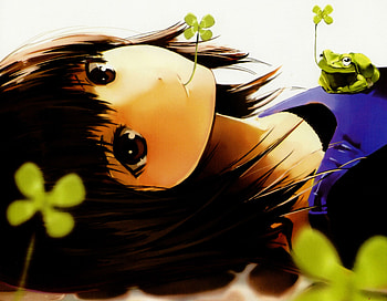 clover, anime, dark hair, eyes, girl, long hair HD wallpaper