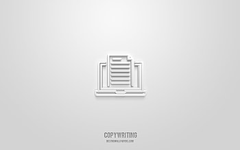 Copywriting 3d icon, white background, 3d symbols, Copywriting, networks icons, 3d icons, Copywriting sign, networks 3d icons HD wallpaper