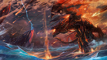 Sorcerer versus Dragon (World of Warcraft), Duel HD wallpaper