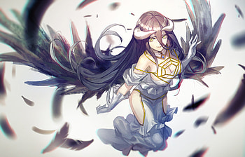 Overlord, Albedo character, High-resolution , Captivating artwork HD wallpaper