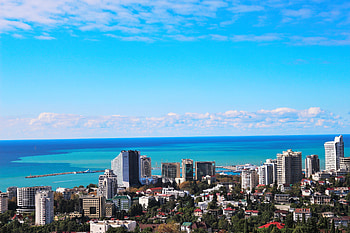 Cities, Sea, Panorama, Arboretum, Sochi HD wallpaper
