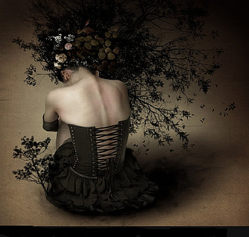 Tree Girl, sad, girl, black, tree HD wallpaper