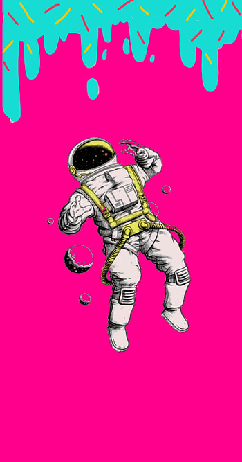 Astronauta, yellow, espaco, pink, astrounata, sorvete HD phone wallpaper