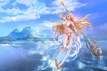 Fantasy girl, blue, frumusete, ares, blonde, fantasy, luminos, girl HD wallpaper