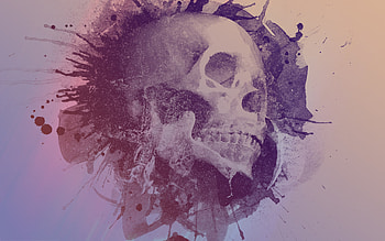 Skull Water Color Art, skull, digital-art, water, color, digital-art, artist HD wallpaper