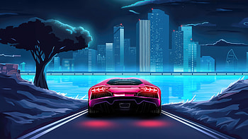 Miami Midnight Dreams Lamborghini Radiance In The Night, lamborghini, neon, artist, artwork, digital-art HD wallpaper