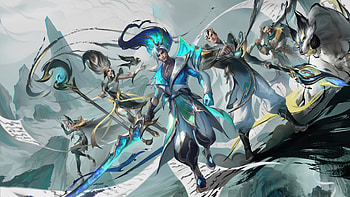Calligraphia Yasuo Jarvan IV Janna Tryndamere Xayah LoL, video game, League of Legends: Wild Rift, League Of Legends, Yasuo (League Of Legends), Jarvan IV (League Of Legends) HD wallpaper