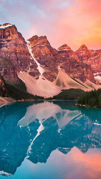 Moraine Lake, Rocky mountains, Landscape nature, Banff National Park HD phone wallpaper