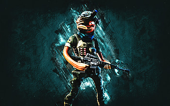 Fortnite Helmet Triggerfish Skin, Fortnite, main characters, blue stone background, Helmet Triggerfish, Fortnite skins, Helmet Triggerfish Skin, Helmet Triggerfish Fortnite, Fortnite characters HD wallpaper