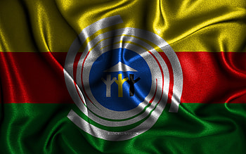 Araguaina flag, , silk wavy flags, brazilian cities, Day of Araguaina, Flag of Araguaina, fabric flags, 3D art, Araguaina, cities of Brazil, Araguaina 3D flag HD wallpaper