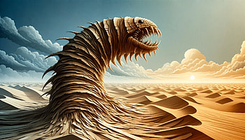 Majestic Sandworm, sandworm, desert, fantasy, surreal HD wallpaper