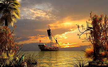 Fantasy, Ships HD wallpaper