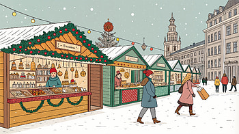 Enchanting Christmas Market - Ultra, christmas market, winter scene, snow, festive decorations, Shopping HD wallpaper