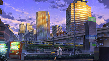 Anime Girl Cityscape Cats, anime-girl, anime, artist, artwork, digital-art HD wallpaper