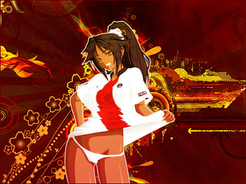 Goddess of Flash, shihouin yoruichi, yellow eyes, yoruichi shihouin, girl, bikini, long hair, shirt, bleach, lone, anime, gold eyes, brown hair, red background, yoruichi, female HD wallpaper
