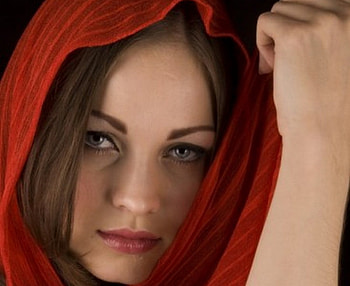 Beautiful Face, beautiful, scarf, woman, red HD wallpaper