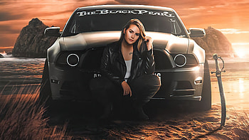 The Black Pearl, cars, girls, artist, artwork, digital-art HD wallpaper