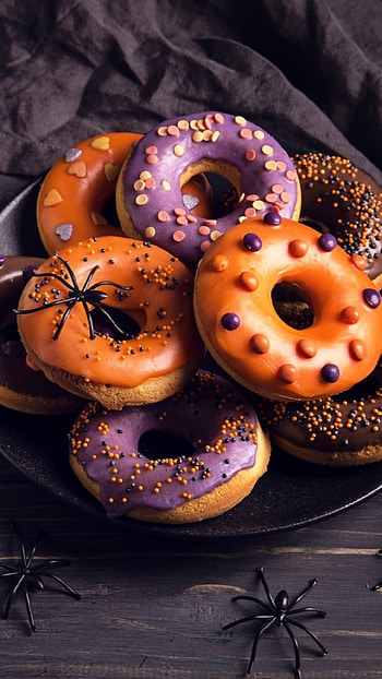 Halloween donuts , Festive background, Spooky delight, Sweet treat HD phone wallpaper