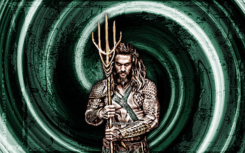 Aquaman, turquoise grunge background, superheroes, DC Comics, vortex, Jason Momoa, Aquaman HD wallpaper