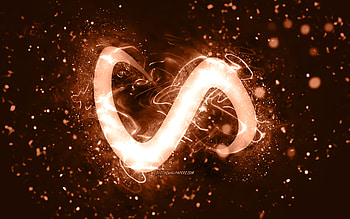 DJ Snake brown logo, , Norwegian DJs, brown neon lights, creative, brown abstract background, William Sami Etienne Grigahcine, DJ Snake logo, music stars, DJ Snake HD wallpaper