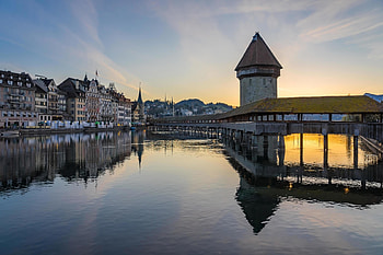 Luzerner Stadtzentrum, Kapellenbrcke, Luzerner see, Schweiz HD wallpaper