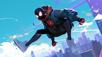 : Miles Morales in Anime Style, spider man, Miles Morales, Anime HD wallpaper