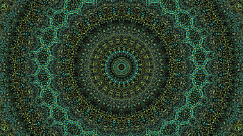 Blue Yellow Fractal Pattern Circles Abstract HD wallpaper