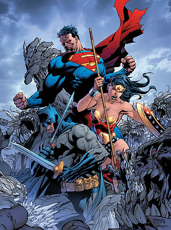 Batman and Wonder Woman, Superman by Jim Lee HD phone wallpaper