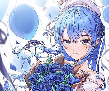Hoshimachi Suisei, hololive, Hoshimachi Suisei, Anime, Virtual Youtuber HD wallpaper