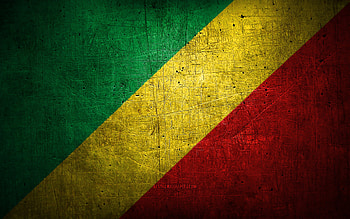Republic of the Congo metal flag, grunge art, African countries, Day of Republic of the Congo, national symbols, Republic of the Congo flag, metal flags, Flag of Republic of the Congo, Africa, Republic of the Congo HD wallpaper