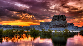 Landscape, Sunset, Mountains HD wallpaper