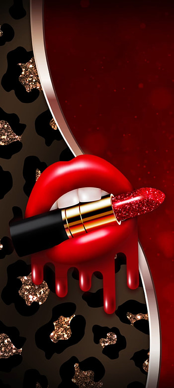 Red Lips, leopard, kitchen_utensil, glitter HD phone wallpaper