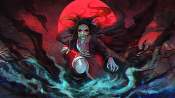 Demon Slayer, Nezuko Kamado, anime girl, art HD wallpaper