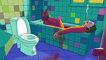 Joker In Bath Tub, joker, supervillain, superheroes, artwork, digital-art, art, pixiv HD wallpaper
