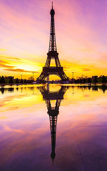 Sunset, Eiffel Tower HD phone wallpaper