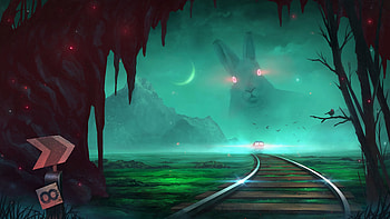 Art, Night, Illusion, Rabbit, Train HD wallpaper