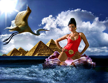 SHE EXPLORE UNKNOWN.., boat, sea, pyramides, bird, explore, beauty, shell, clouds, nature, mistery HD wallpaper