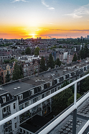 Cities, Sunset, Architecture, City, Building, Apartments HD phone wallpaper