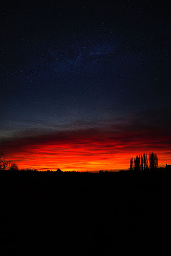 Germany, Sunset, Night, Horizon, Dark, Starry Sky, Mainz HD phone wallpaper