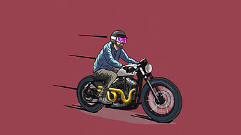 Biker Minimal , biker, motorcycle, minimalism, minimalist, artist, artwork, digital-art HD wallpaper